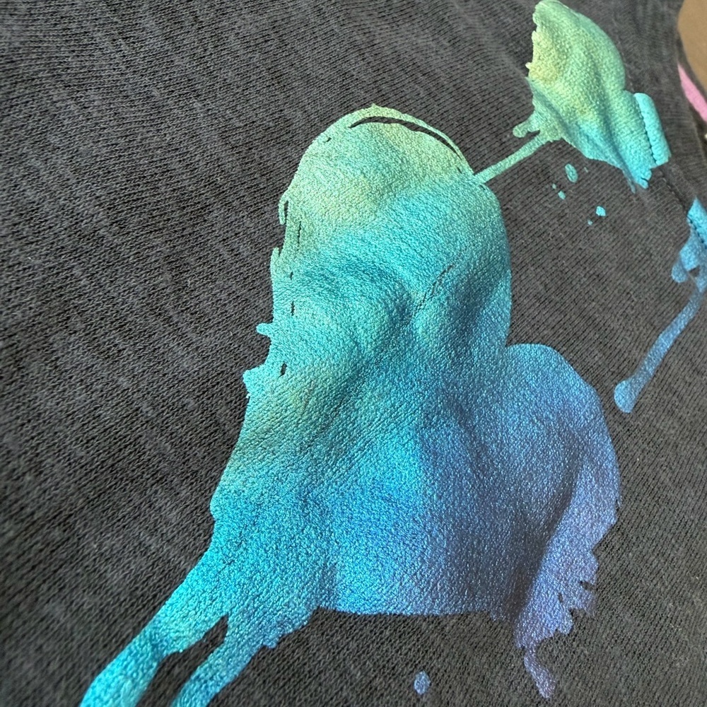 Appaman Navy Sweatshirt with Dripping Multicolor Metalic Heart Prints - Picture 2 of 12